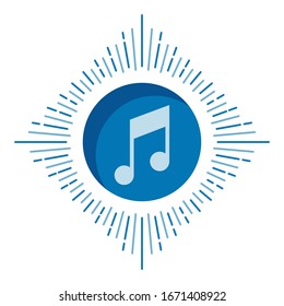 Music icon vector, Melody, audio sign