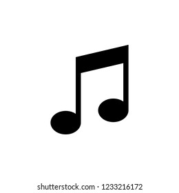 Music icon vector, Melody, song, note, sound, audio sign Isolated on white background.