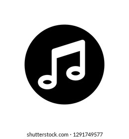 Music icon vector, Melody, song, note, sound, audio sign Isolated on white background.