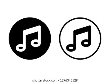 Music icon vector, Melody, song, note, sound, audio sign Isolated on white background.