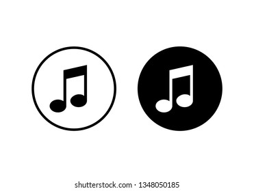 Music icon vector, Melody, song, note, sound, audio sign Isolated.