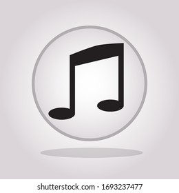 Music icon vector, Melody, song, note, sound, audio sign Isolated on white background. Trendy Flat style for graphic design, logo, Web site, social media, UI, mobile app, EPS10