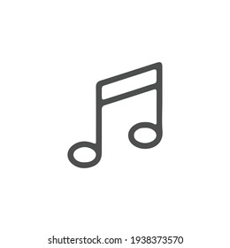 Music icon vector, Melody, song, note, sound, audio sign Isolated on white background. Trendy Flat style for graphic design, logo, Web site, social media, UI, mobile app, EPS10