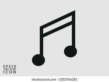 Music icon vector, Melody, song, note, sound, audio sign Isolated on white background. Trendy Flat style for graphic design, logo, Web site, social media, UI, mobile app, EPS10