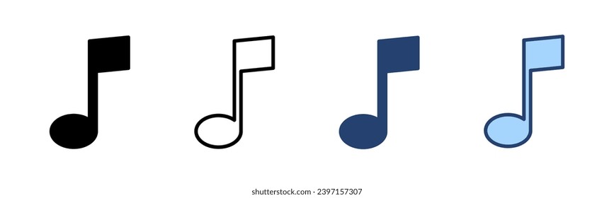 Music icon vector. note music sign and symbol