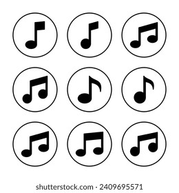 Vector de icono de música. signo de música de notas y símbolo