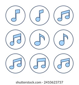 Music icon vector. note music sign and symbol