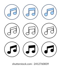 Music icon vector. note music sign and symbol