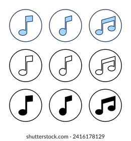 Music icon vector. note music sign and symbol