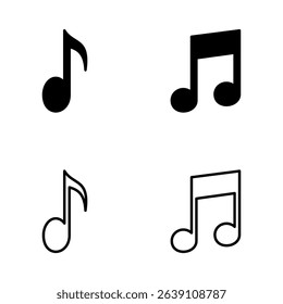 Music icon vector. note music sign and symbol