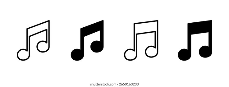 Music icon vector. note music sign and symbol