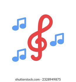 Music icon vector, note symbol. Simple, flat design for web or mobile app