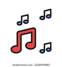 Music icon vector, note symbol. Simple, flat design for web or mobile app
