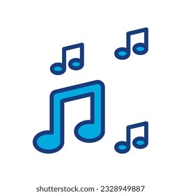 Music icon vector, note symbol. Simple, flat design for web or mobile app