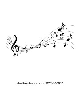 Vector de icono de música. Signo de ilustración de Notes. símbolo o logotipo de solfeggio.