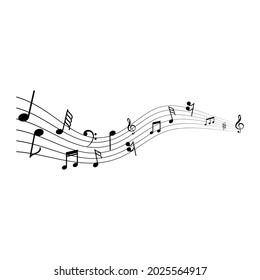 Music icon vector. Notes illustration sign. solfeggio symbol or logo.