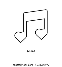 Music icon vector on white background. Black icon illustration
