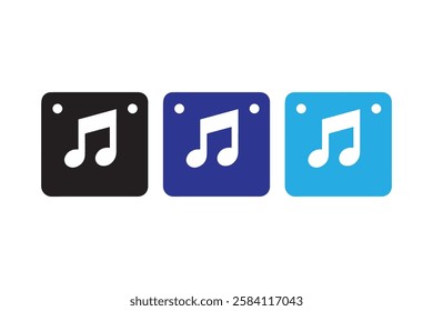 Music icon vector silhouette isolated in white background