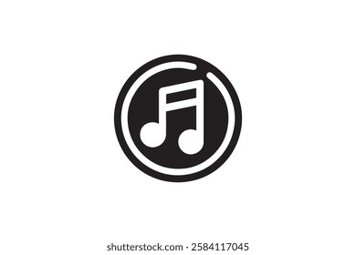 Music icon vector silhouette isolated in white background