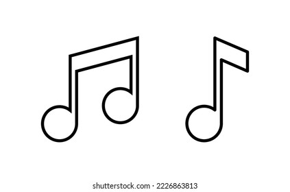 Vector de iconos de música para aplicaciones web y móviles. signo de música de notas y símbolo