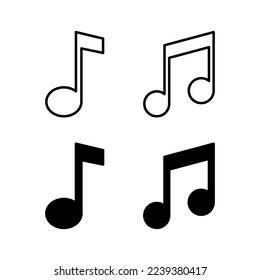 Vector de iconos de música para aplicaciones web y móviles. signo de música de notas y símbolo