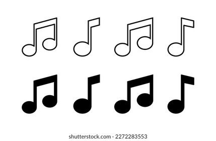 Vector de iconos de música para aplicaciones web y móviles. signo de música de notas y símbolo