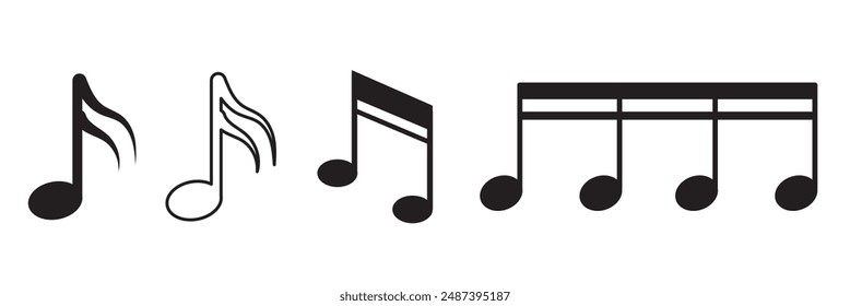 Music icon vector for web and mobile app. note music sign and symbol