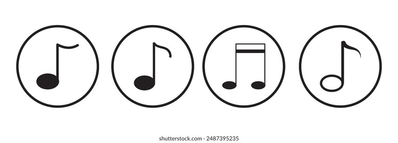 Musik-Symbol-Vektorgrafik für Web und mobiles App. Notenzeichen und -symbol