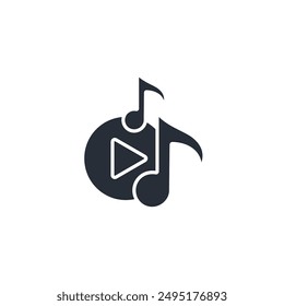 Music icon. vector.Editable stroke.linear style sign for use web design,logo.Symbol illustration.