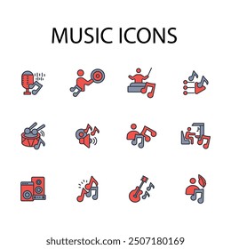 music icon. vector.Editable stroke.linear style sign for use web design,logo.Symbol illustration.