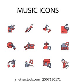 music icon. vector.Editable stroke.linear style sign for use web design,logo.Symbol illustration.