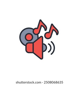 Music icon. vector.Editable stroke.linear style sign for use web design,logo.Symbol illustration.