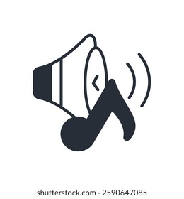 music icon. vector.Editable stroke.linear style sign for use web design,logo.Symbol illustration.