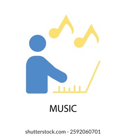 Music icon. vector.Editable stroke.linear style sign for use web design,logo.Symbol illustration.