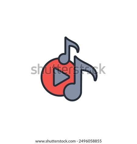 Music icon. vector.Editable stroke.linear style sign for use web design,logo.Symbol illustration.