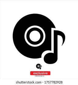 Icono de música.Ilustración vectorial de diseño plano para diseño gráfico y web.