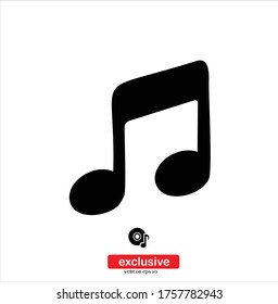 Icono de música.Ilustración vectorial de diseño plano para diseño gráfico y web.