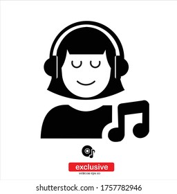 Music icon.Flat design style vector illustration for graphic and web design.