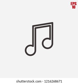 Music icon-note vector line icon, musical note, key sign