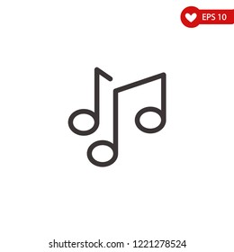 Music icon-note vector line icon, musical note, key sign