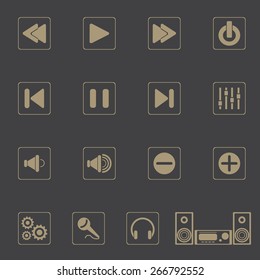 Music Icons for app with Gray Background