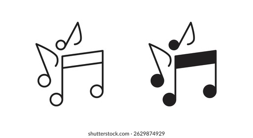 Music icons for app UI designs on white background