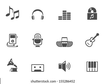 Music icons in black & white