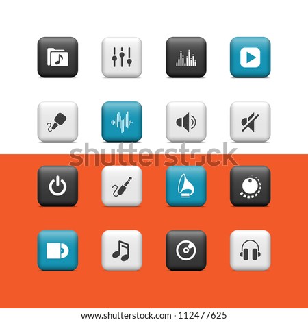 Music icons. Buttons