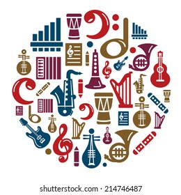 Music Icons in Circle Shape
