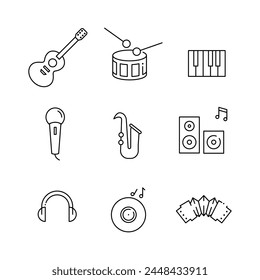 Music icons collection design isolated in white background