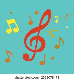 Conceito de ícones de música. Jogador e melodia, músicas e lista de reprodução. Treble clave e notas. Musical Notes design, Músicas, Melodias