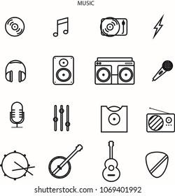 Music icons for graphic design, 