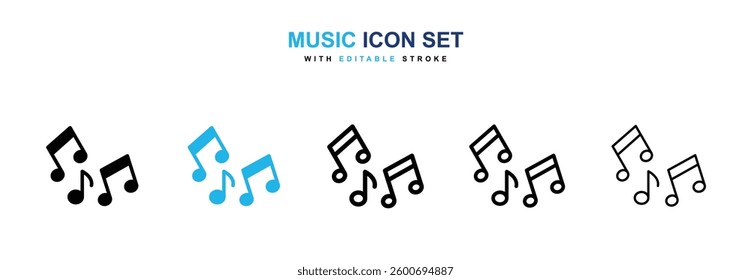 music icons graphics set in black and blue colors