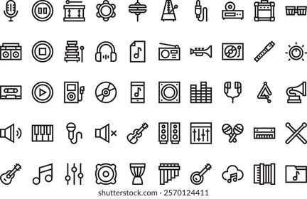 Music icons  High-Quality Vector Icons Collection with Editable Stroke. Ideal for Professional and Creative Projects.